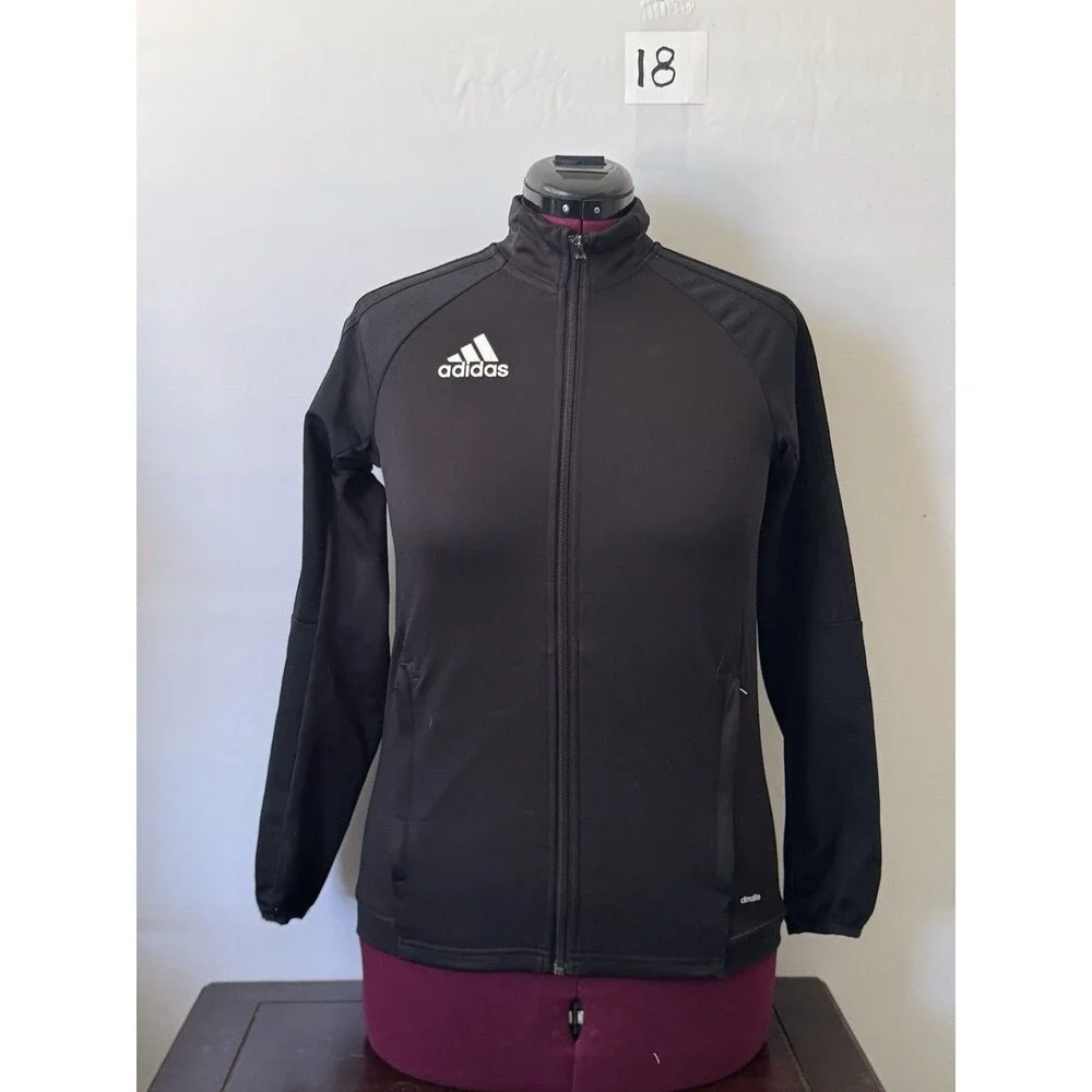 Adidas ClimaLite Youth Large Black Full Zip Track Jacket 13-14Y